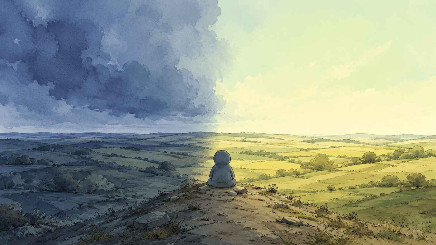 Image showing the landscape inside of the mind conveying inner thought